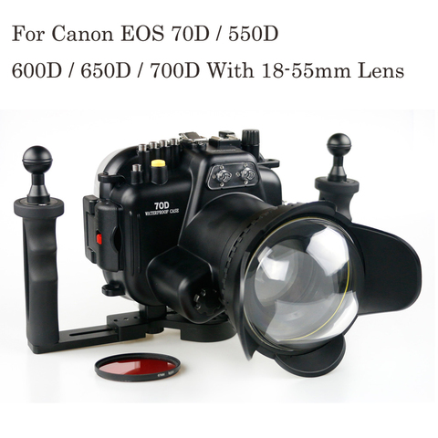 130FT/40M Underwater Depth Diving Case For Canon 70D 550D 600D 650D 700D 18-55mm Lens Waterproof Camera Housing Cover Box ► Photo 1/1