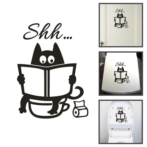 Creative Funny shh... Toilet wall sticker for bathroom door decoration  vinyl home decals waterproof removable stickers - Price history & Review |  AliExpress Seller - White windmill Store 