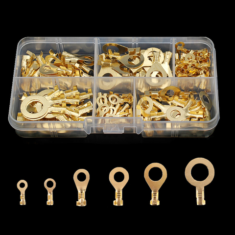 150PCS M3 M4 M5 M6 Ring Lugs Ring Eyes Copper Crimp Terminals Cable Lug Wire Connector Non-insulated Assortment Kit ► Photo 1/6