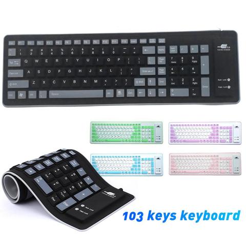 Portable Folding Bluetooth Keyboard Wireless Rechargeable Foldable Touchpad Keypad for IOS/Android/Windows ipad Tablet 103 Keys ► Photo 1/6