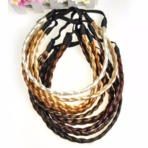 1PC Women Girls Synthetic Wig Twist Hair Bands Fashion Braids Hair Accessories Women Bohemian Elastic Headband Stretch For Party ► Photo 1/6