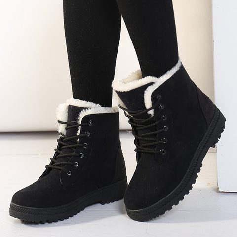 Women Boots Winter Ankle Boots For Women Winter Shoes Female Snow Boots Botas Mujer Warm Plush Shoes Woman Plus Size 44 ► Photo 1/6