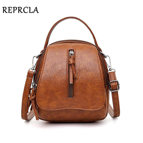 Vintage Soft Leather Shoulder Bags for Women Large Capacity Female Handbag Double Compartment Crossbody Bags Lady Small Tote ► Photo 1/6