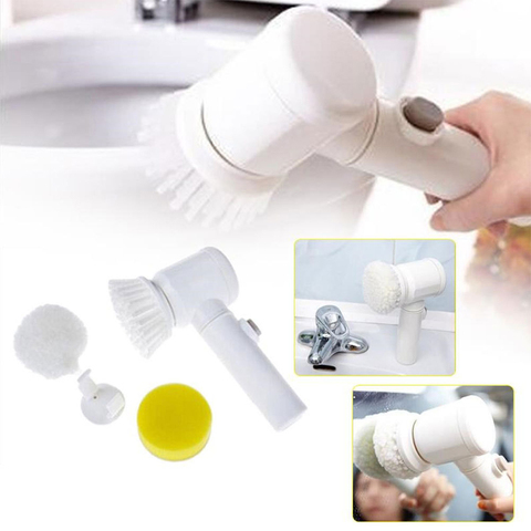 5-in-1 Handheld Bathtub Brush Kitchen Bathroom Sink Cleaning Tool 3 Brush Head Efficient Cleaning Toilet Tub Electric Brush ► Photo 1/6
