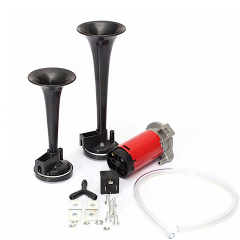 12V Double Tube Car Air Pump Horn Pneumatic Air Alarm Horn Car Accessories Auto horn signal for auto ► Photo 1/6