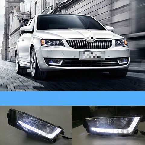 For Skoda Octavia A7 MK3 2014 2015 2016 LED DRL Daytime driving Running Lights Daylight cover hole free shipping ► Photo 1/3