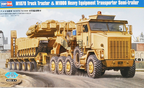 1/35 US M1070 Truck Tractor & M1000 Heavy Equipment Transporter Semi-Trailer Assembly Truck ► Photo 1/6