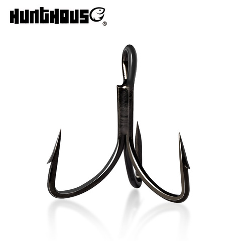 hunthouse treble hook carbon triple fishing hooks fishing tees 1/0# 2# 4# 6# for fish lure stainless carbon steel ► Photo 1/6