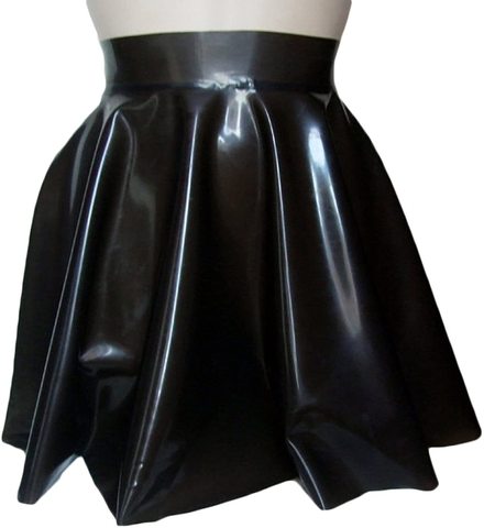 Women's latex rubber pleated short skate skirt ► Photo 1/1