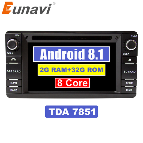 Eunavi Android 8.1 TDA7851 2 Din Car DVD Player For Mitsubishi Outlander 2013-2016 Pajero 2din Radio Stereo PC GPS Navigation ► Photo 1/1