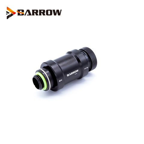 Barrow Hand Push Valve Switch G1/4 Thread Male to Famale Flat Push Type Water Stop Valve Metal Switch Cooling System Fitting ► Photo 1/6