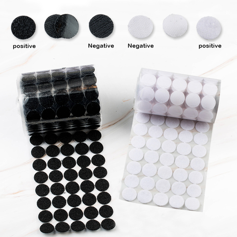 100Pairs Self Adhesive Tape dots 10/15/20/25/30mm White Black glue on Hooks Loops Sticker strong Nylon waterproof Adhesive boob ► Photo 1/5