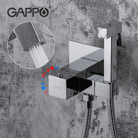 GAPPO thermostatic Bidet faucet Solid Brass Function square Hand Shower Head Tap Crane 90 Degree Switch Mixer Tap Shower Bidet ► Photo 1/6