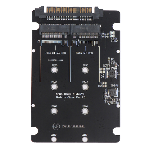 High Quality SATA M.2 SSD to 2.5“ SATA NVMe M.2 NGFF SSD to SFF-8639 Adapter Converter ► Photo 1/6