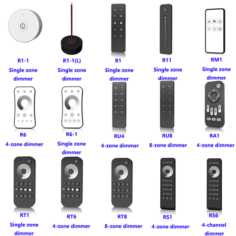 Dimming remote controller includes single zone/4 zone/8 zone/ 4 channel Suitable for single color LED RF controller ► Photo 1/6