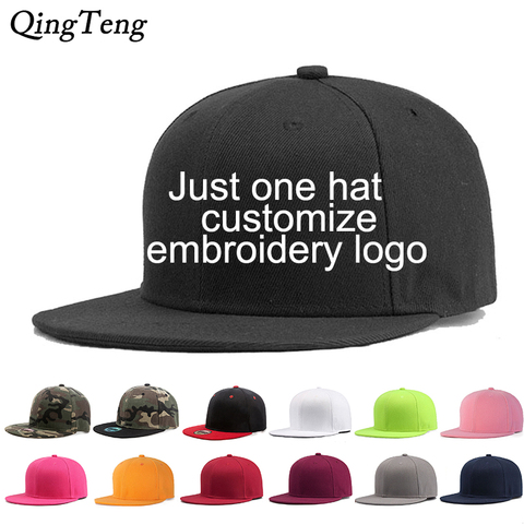 Custom Logo Snapback Cap Team Embroidery Letters Baseball Caps Men Women Hip Hop Flat Hats Outdoor Casual Couple Hat ► Photo 1/6