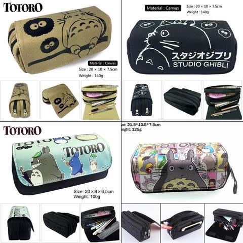 Anime My Neighbor Totoro Canvas Pencil Case student penbag Women travel Makeupbag Cartoon Fashion Cosmetic bags Zip Stationery ► Photo 1/1