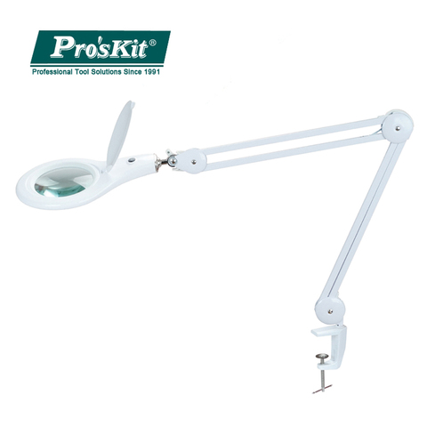 Pro'sKit 2.25X Adjustable Magnifying Work Lamp Clip-On Table Top Desk 90 LED Light Reading Large Lens Illuminated Magnifying ► Photo 1/6