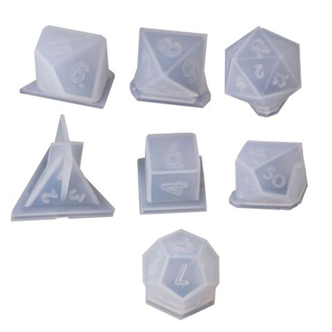 7 Shapes Epoxy Resin Dice Fillet Square Triangle Dice Mold Dice Digital Game Silicone Mould ► Photo 1/6