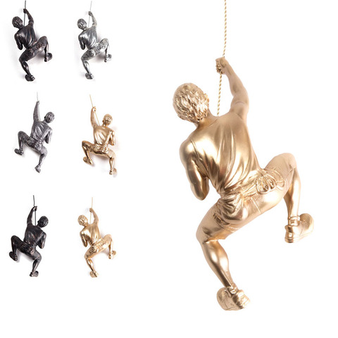 Industrial Style Wall Decoration Hanging Resin Climbing Man Mount Climber Pendant Sculpture Figures Retro Statue Gift Home Decor ► Photo 1/6
