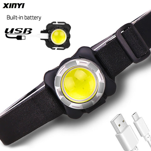 5000Lumens Built-in battery LED headlamp USB Rechargeable COB work light 3 light mode Waterproof headlight  for fishing, camping ► Photo 1/6