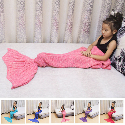 Mermaid Blanket Parent-child Weighted Blanket Korean Version Girl Knitted Blanket Air Conditioning Sofa Bedding Sleeping Blanket ► Photo 1/6