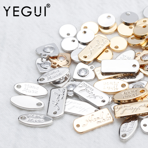 YEGUI M803,jewelry accessories,18k gold plated,0.3 microns,diy zircon pendants,diy earring necklace,rhodium plated,20pcs/lot ► Photo 1/6