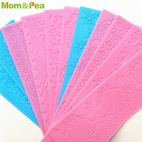 Mom&Pea GX307-17 Lace Pad Cake Decoration Fondant Cake 3D Mold Food Grade Silicone Mould ► Photo 1/6