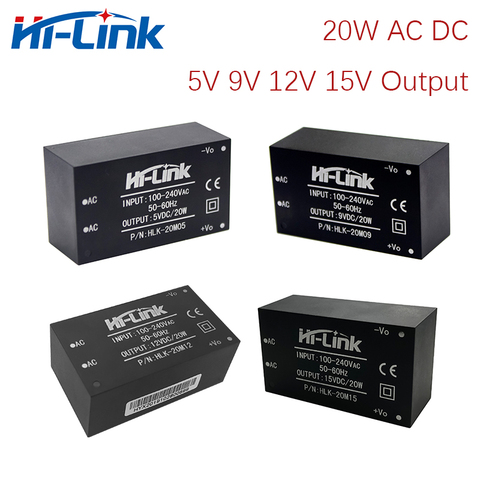Hi-Link 220V/110V to 5V/9V/12V/15V 20W step down power transformer AC DC converter module ► Photo 1/6