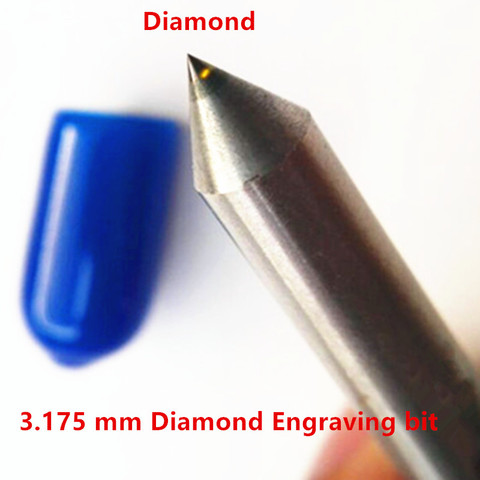 3.175 mm 3mm Diamond Engraving bits drag engraver cnc diamond point metal stone Carving milling cutting tools 2pcs ► Photo 1/6