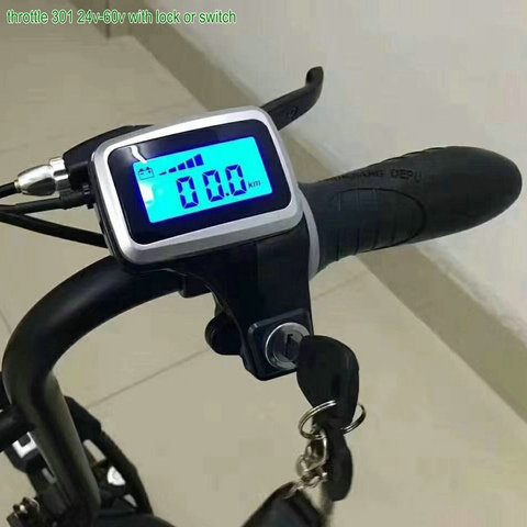 twist throttle grips+led display&power lock/key accelerator gas handle for electric bike accessory scooter MTB mobility PARTs ► Photo 1/1