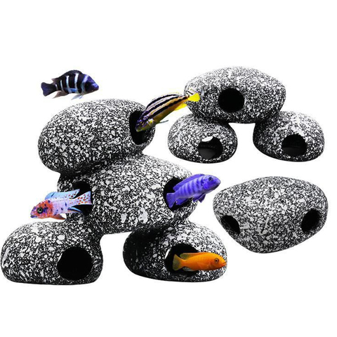 Fish and Shrimp Breeding Marbles Ceramic Rock Cichlid Stone Shelter Cave Fish Tank Pond Ornament Aquarium Landscaping Decoration ► Photo 1/6