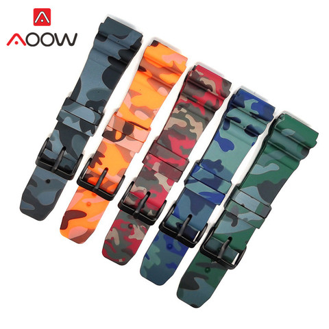 22mm Silicone Sport Strap Camo Printing Watchband Diving Waterproof Rubber Men Replacement Bracelet Band Belt Watch Accessories ► Photo 1/6