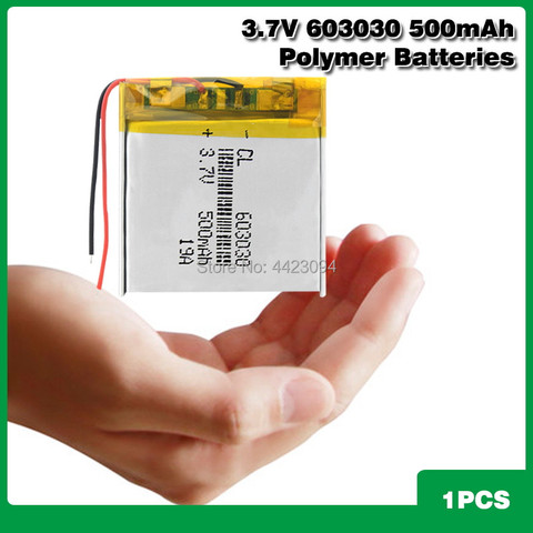 3.7V 500mAh 603030 Lithium Polymer Li-Po li ion Rechargeable Battery For toys speaker Tachograph MP3 MP4 GPS Bluetooth Lipo cell ► Photo 1/6