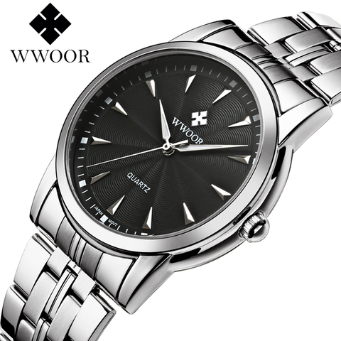 WWOOR Mens Watches Top Brand Luxury 30M Waterproof Fashion Dial Business Quartz Stainless Steel Wristwatch Men Xfcs Reloj Hombre ► Photo 1/6