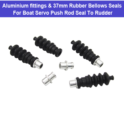 37mm RC Boat Waterproof Push Rod Rubber Seal Bellow and 14mm Aluminium fittings For Servo Push Rod Seal To Rudder Parts ► Photo 1/4