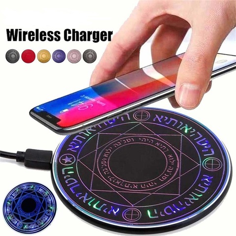 Circle Wireless Charger Universal Qi Wireless Fast Quick Charging Pad for iPhone X XS XR 7 8 for Samsung S8 S9 Plus for Xiaomi ► Photo 1/6