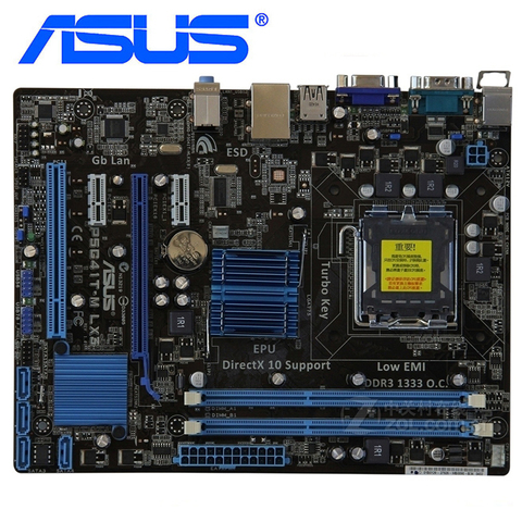 ASUS P5G41T-M LX3 Motherboards LGA 775 DDR3 8GB P5G41T G41 P5G41T-M LX3 Plus Systemboard SATA II PCI-E X16 Used ► Photo 1/6