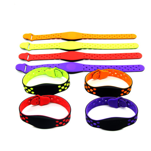 4 Colors Beautiful 125khz EM4100 TK4100 ID Read Only Tags Adjustable Silicone Waterproof RFID Wristband Keyfobs Tag Token Band ► Photo 1/3