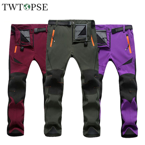 TWTOPSE Winter Waterproof Cycling Pants Men Women Thermal Sports Trousers MTB Bike Bicycle Pants Windproof Warm Fleece Pant 2022 ► Photo 1/6