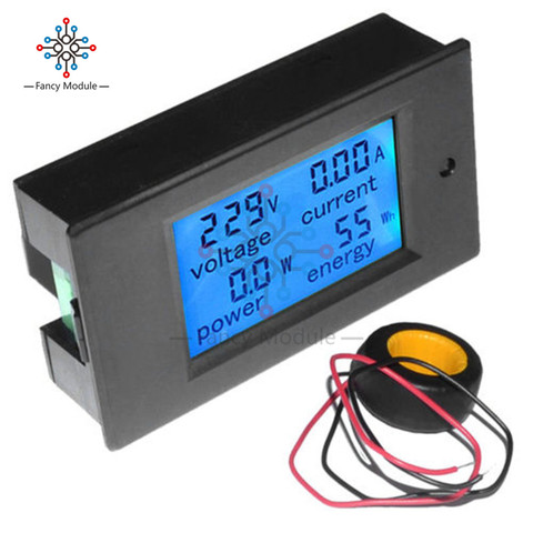 100A AC 80-260V Digital Energy Meter Watt Voltage Power Watt Meter Power Energy Voltmeter Volt Watt Meter LCD Panel with CT ► Photo 1/6