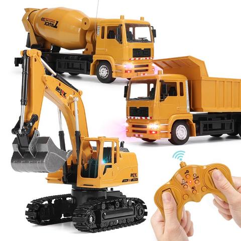 Remote control Excavator DumpTruck Crane Blender With Light Vehicle Simulation Alloy Plastic RC Engineering toys for Kids Boys ► Photo 1/5