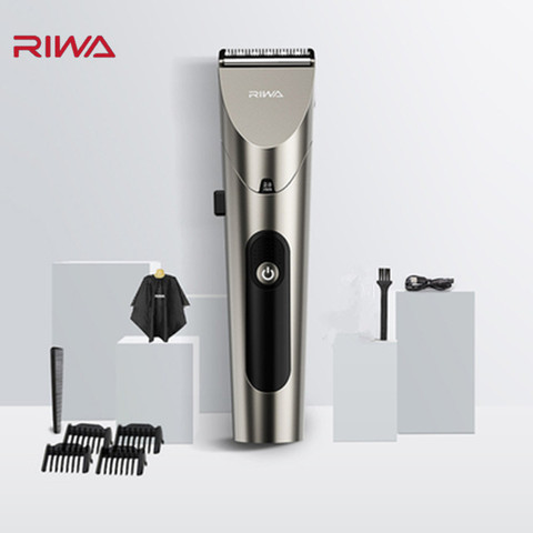 2022 Riwa Professional Rechargeable Hair Clipper RE-6305 Grey Washable Steel Blade Barber Electric Hair Trimmer With LED Screen ► Photo 1/6