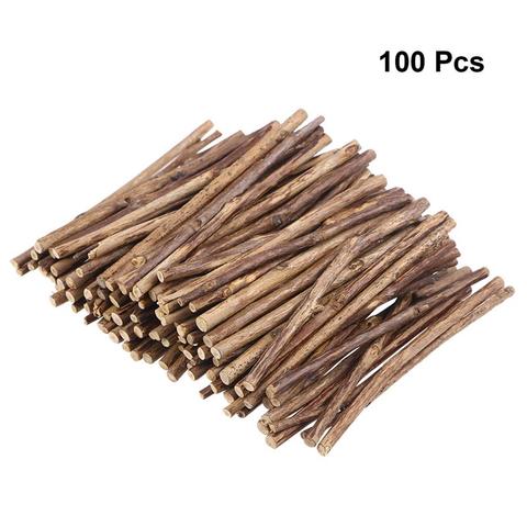 100pcs Natural Wooden Stick 10CM Long Wood Log Sticks For DIY Crafts Branch Tree Bark Log Discs Stick DIY Craft Party Decoration ► Photo 1/6