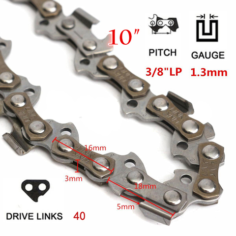10'' Chainsaw Chain Blade Saw Chain Blade 40 DL Drive Links 3/8'' Pitch Replacement Chainsaw Parts for Wood Cutting Saw Chain ► Photo 1/5