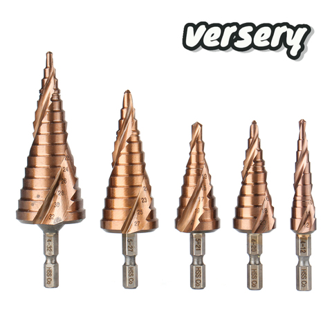 Free Shipping High Quality HSS M35 Cobalt Step Drill Bits Spiral Groove Hex Shank For Stainless Steel Iron Copper Aluminum Alloy ► Photo 1/6