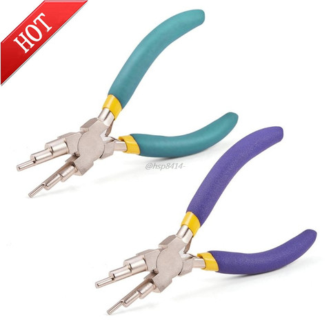 6 in 1 Wire Wrapper Looping Forming Jewelry Plier 6-Steps Multi Size Barrels Pliers Bail Jewelry Making Colors at Random ► Photo 1/6