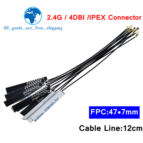 10Pcs/lot 2.4Ghz 4dBi WIFI Internal Antenna PCB Built-in Aerial IPX IPEX Airgain Omni Antenna UFL Connector ► Photo 1/6