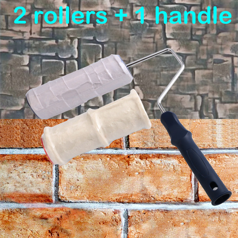 2pcs Paint Roller Brick Pattern Wall PaintingTools Rubber Stamp Textured Pottery Wheel Household Wall Decoration Brush ► Photo 1/6