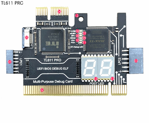 Analyzer LPC Debug Card PCI PCI-E Post Test Kit Motherboard Diagnostic Card J04 ► Photo 1/3